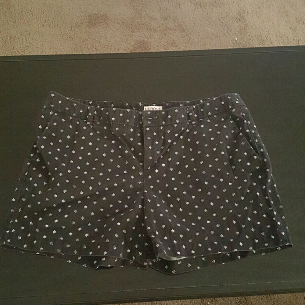Black and white shorts